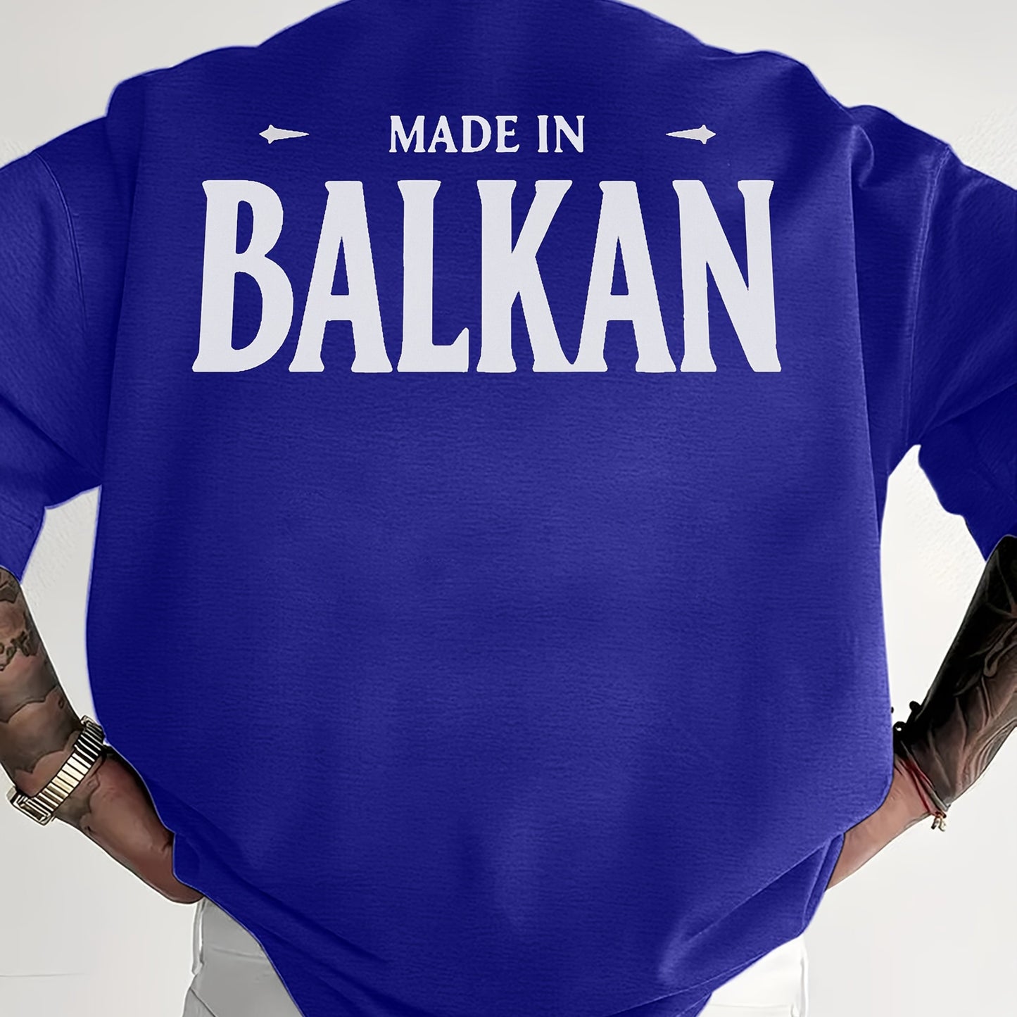 Men'S Casual Short Sleeve T-Shirt - "Made in Balkans" Print, Lightweight & Breathable Summer Tee, Round Neck, Regular Fit, Perfect for Casual Attire, Breathable Clothing | Modern Casualwear | Lightweight Shirt