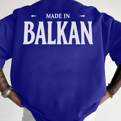 Men'S Casual Short Sleeve T-Shirt - "Made in Balkans" Print, Lightweight & Breathable Summer Tee, Round Neck, Regular Fit, Perfect for Casual Attire, Breathable Clothing | Modern Casualwear | Lightweight Shirt
