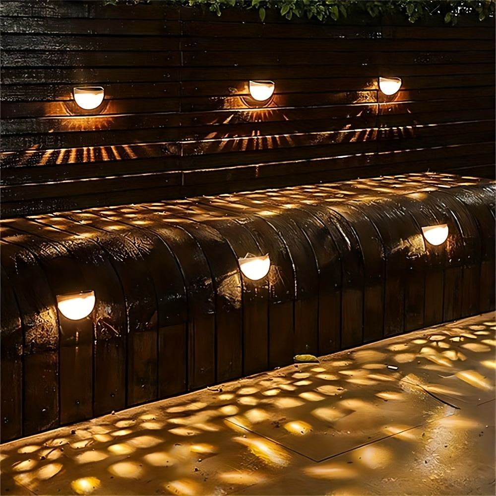 Staaricc 2/4/6pcs Solar fence lights, solar deck lights, solar wall lights, solar wall-mounted lights, outdoor fence deck garden garage ladder lighting