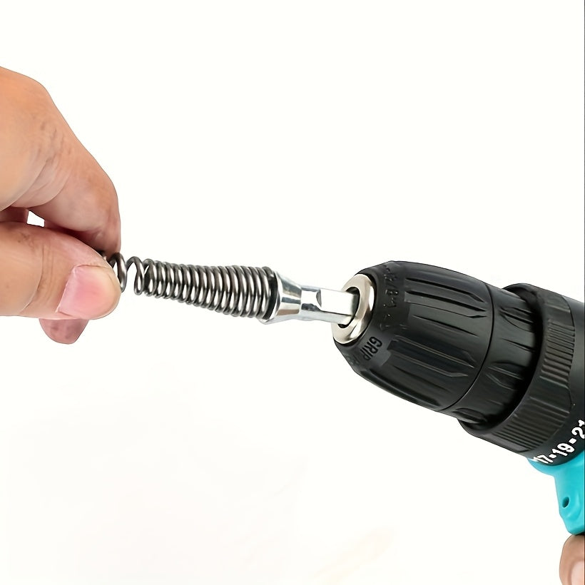 1pc Pipe Deburring Tool Drill Attachment, Multi-Functional Drain and Toilet Plunger, Hair and Debris Removal, Bathroom and Kitchen Drain Cleaner, Flexible Pipe Assistant for Commercial and Residential Use, Durable and Space-S