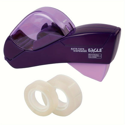 Eagle Automatic Tape Dispenser, Tape Gun Single Handheld Design perfect for Christmas and home gift wrapping, Free 1 Roll of 0.5 Inch (12 mm) and 1 Roll of 0.75 Inch (19 mm) Tapes