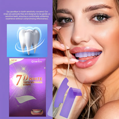 28pcs/14pairs 7D Purple Teeth Strips - Paraben-Free, Daily & Travel Use, Patches for Natural White Light Beige, Easy Apply &, Daily Teeth Care, Sleek Packaging, Parabenfree Material