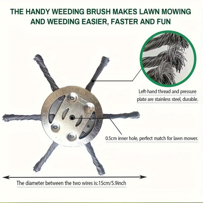 Steel Lawn Mower Head, Steel Wire Trimmer Head for General Grass Cutters, Weeders, Brush Cutters, Gardening Tools, Suitable for Over 45 Cutting, Trimming, and Grooming Scenarios