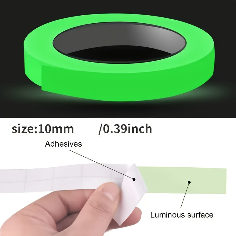 One Roll of Glow-In-The-Dark Tape, Adhesive Tape for Night Visibility, Safety Warning Tape for Security, And Home Decor.