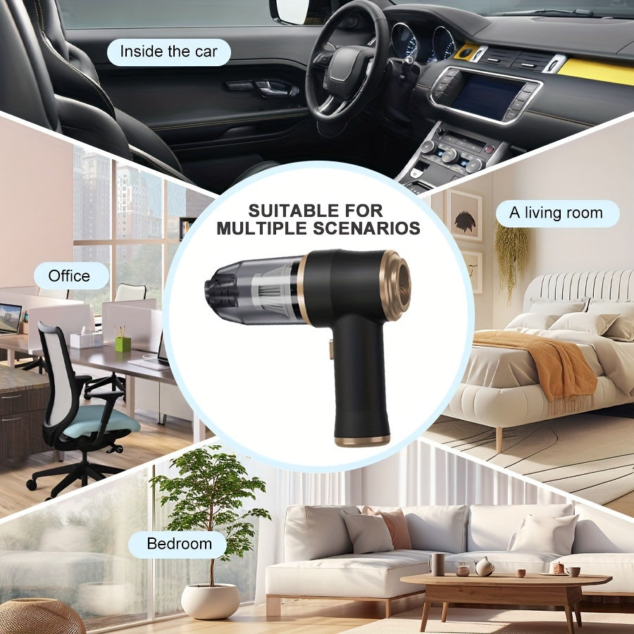 BELlBUY Portable Cordless Handheld Vacuum Cleaner, 6000Pa Powerful Suction for Cars, Computers, Sofas, Offices, Pets, and Homes - Includes Multiple Nozzles, USB Rechargeable, Low Noise, Car Vacuum Cleaner