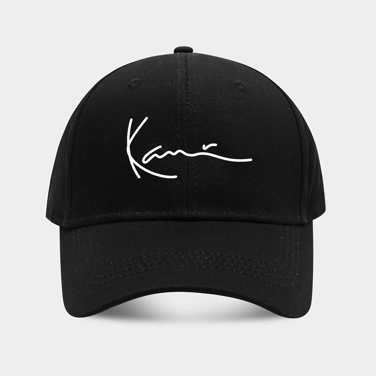 1pc Women's Adjustable Lightweight Baseball Cap - Printed Logo Golf & Outdoor Sports Hat, Machine Washable, Black/White/Maroon, Casual Headwear, Lifestyle, Trendy Design, Durable Fabric, Women