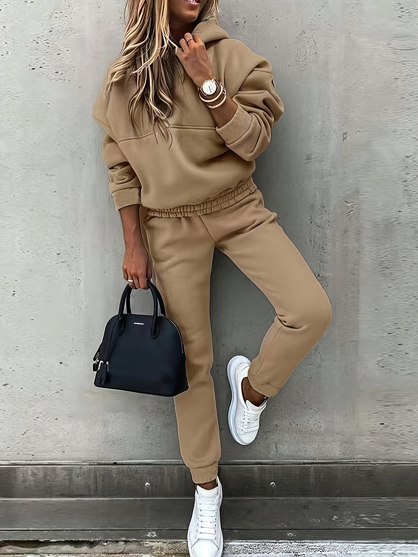 Autumn and Winter Women'S Fashion Casual Sweatshirt Set, European and American Style