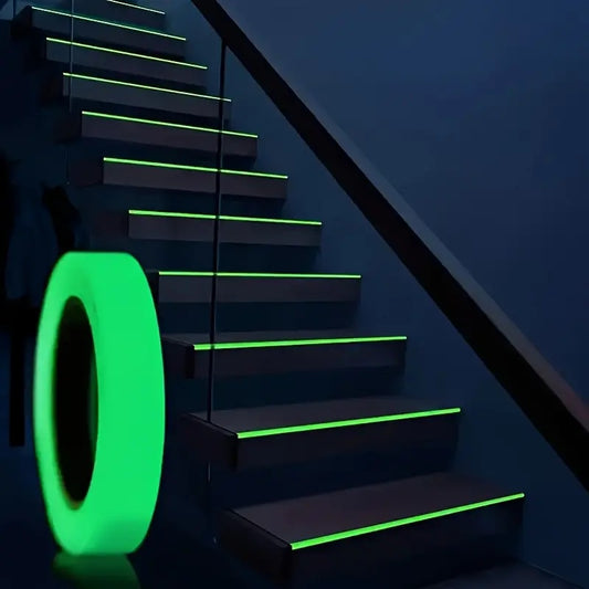 One Roll of Glow-In-The-Dark Tape, Adhesive Tape for Night Visibility, Safety Warning Tape for Security, And Home Decor.