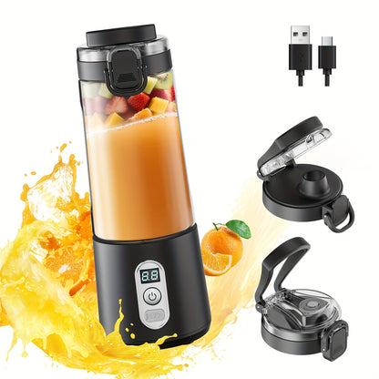 USB Rechargeable Portable Blender with Digital Timer Display, 10-Cup Capacity, Detachable & Easy-Clean Design for Smoothies, Juices, Protein Shakes - Ideal for Gym, Travel, Home Use, Smoothie Blender Portable, Juice Preparati