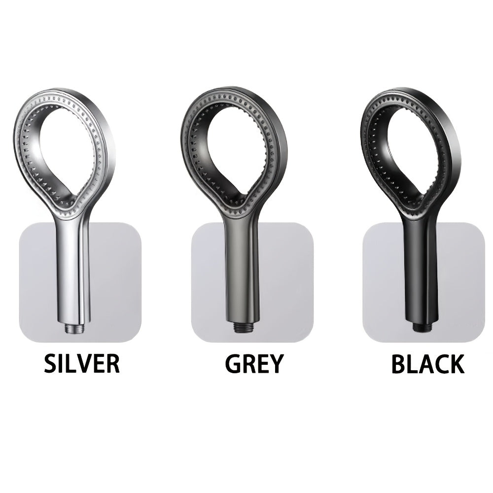 High Pressure Shower Head Without Hose, Plastic Material, Circular Design, Wall Mounted, Handheld Spray for Bathroom, Black/Silvery/Grey Shower Tub Head, Bathroom Accessories