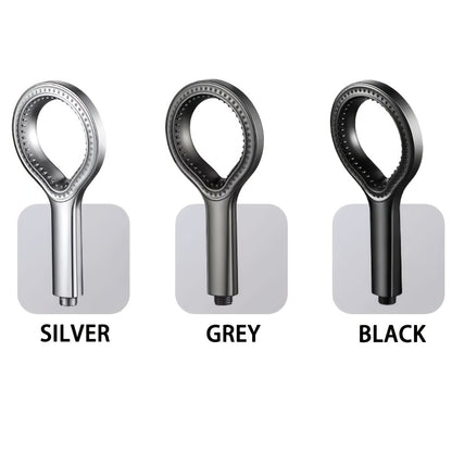High Pressure Shower Head Without Hose, Plastic Material, Circular Design, Wall Mounted, Handheld Spray for Bathroom, Black/Silvery/Grey Shower Tub Head, Bathroom Accessories