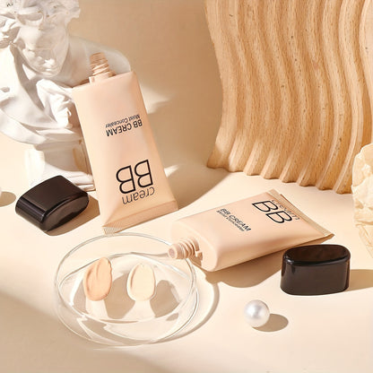 Waterproof BB Cream Full Coverage Concealer, Natural/Ivory 1.41OZ, Long Lasting Foundation Make Up, Oil Control, Even Skin Tone, Hide Pores, Christmas Gift