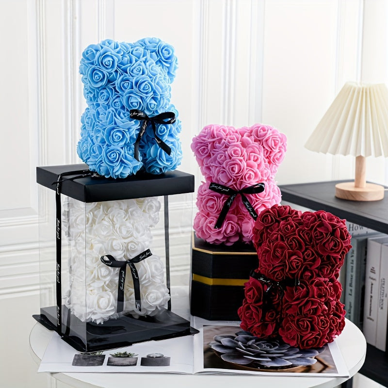 One Piece of a 20Cm Artificial Foam Rose Bear, a Romantic And Creative Gift Suitable for Valentine'S Day, Mother'S Day, Anniversaries, Weddings, Birthdays, And Christmas, Packaged in a Box.