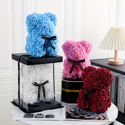 One Piece of a 20Cm Artificial Foam Rose Bear, a Romantic And Creative Gift Suitable for Valentine'S Day, Mother'S Day, Anniversaries, Weddings, Birthdays, And Christmas, Packaged in a Box.
