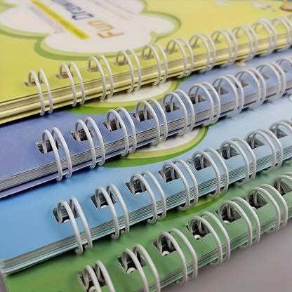 Groove Practice, Groove Magic Workbook Set (4 Books + 1 Pen + 5 Refills + 1 Pen Grip) Educational Workbooks, Vocabulary Cards - Reusable, Perfect Christmas, Thanksgiving, etc. 16 Festival Gifts