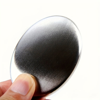 1pc Stainless Steel Oval Deodorant Soap, Odor Eliminator for Hand, Garlic, Fishy, Onion Smells, Kitchen Gadget - Essential Home Tool Without Detergent, Hand Deodorizing Soap|Smooth Texture Soap|Durable Kitchen Tool