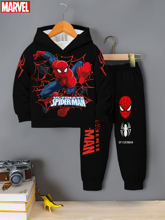 children's hooded sweatshirt set, cute boys' casual wear for spring and autumn, suitable as birthday gifts, daily children's clothing., Perfect for Outdoor