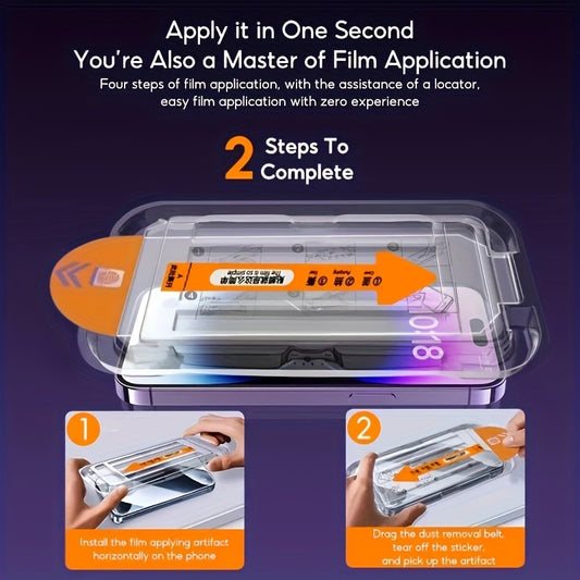 5 Pack Ultra HD Tempered Glass Screen Protector for iPhone 15 Pro Max/16 Pro Max/16/15/14/13/12/11/Plus/Mini/XS Max/XR/X, One-Click Film Applicator, 9H+ Tempered Glass Film, Anti-Fingerprint, Full Coverage, Case Friendly