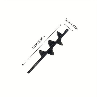 Heavy-Duty Spiral Drill Bit for Gardening & Lawn Care - 3/8" Hex Shank, Sharp Blades, Ergonomic Handle, Multi-Size (3/4" to 2" Heads) for Digging, Sod, Weeding, Weed Removal, Garden Tool, Robust Construction, Durable Construc
