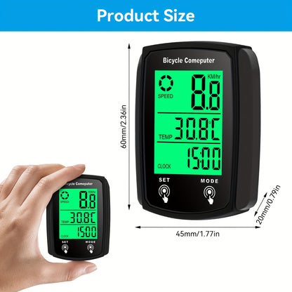Oein Bike Computer Wired, Bicycle Odometer Wired MPH KM/H, Bike Speedometer Bike Odometer with Touch Sensor Switch, Big Digital LCD Screen, Automatic Wake-u