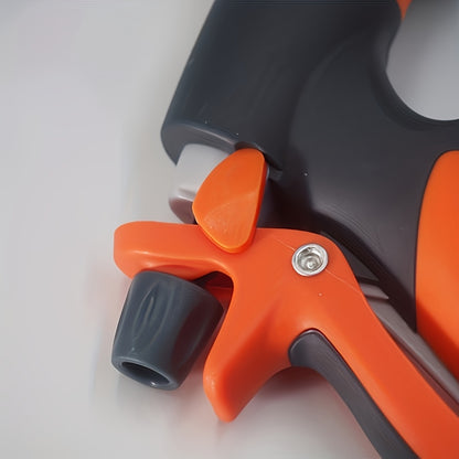 High-Pressure Adjustable Nozzle Garden Watering Gun - Lightweight Durable Plastic, Ergonomic Orange and Black Grip, Suitable for American/European Hoses - Ideal for Lawn Care, Car Washing, and Outdoor Watering, Comfortable Ha