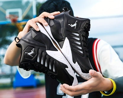 Men'S Trendy Casual Training Sneakers - Lightweight, Shock-Absorbing Running Shoes with Soft Rubber Sole, Breathable Fabric Lining, and Durable Synthetic Upper in White & Black, Lace-Up Design, Athletic Footwear | Modern Snea