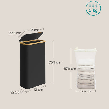 Laundry Basket, Laundry Collector with Lid, 65 L, Removable Laundry Bag, Oxford Fabric, Foldable