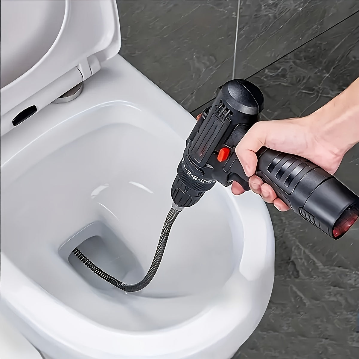1pc Pipe Deburring Tool Drill Attachment, Multi-Functional Drain and Toilet Plunger, Hair and Debris Removal, Bathroom and Kitchen Drain Cleaner, Flexible Pipe Assistant for Commercial and Residential Use, Durable and Space-S