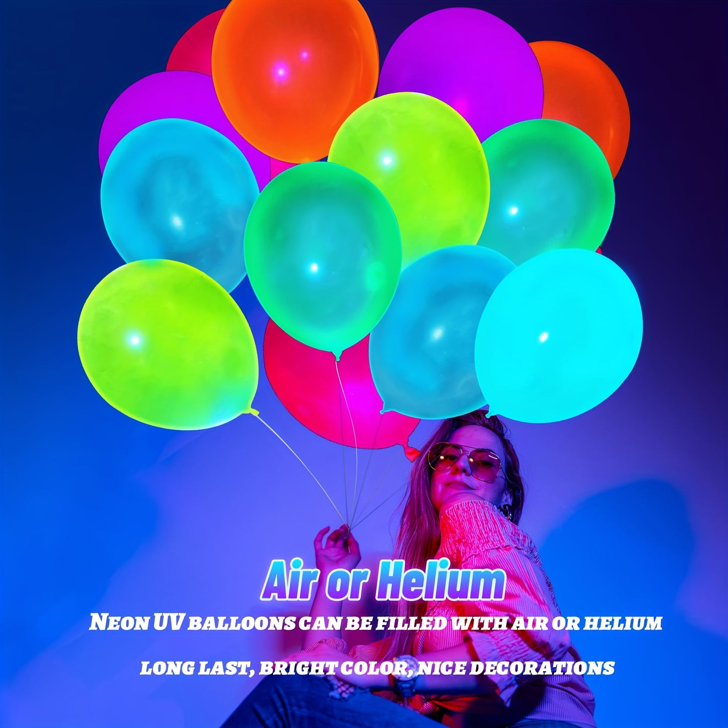 30pcs Neon Glow Balloons, 30.48cm Round Emulsion Balloons with Stars, Ideal for Graduation, Housewarming, Retirement Parties - No Electricity Needed, Versatile Indoor/Outdoor Decorations, Party Decorations