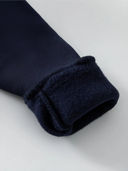 Boys' Cozy Soft Hoodie with "EMPORIO" Print - Navy Blue Casual Long Sleeve Pullover for Fall/Winter, Comfortable Outdoor Sportswear, Hoodie for Winter, Autumn Clothing, Stylish Pullover, Soft Fabric Hoodie