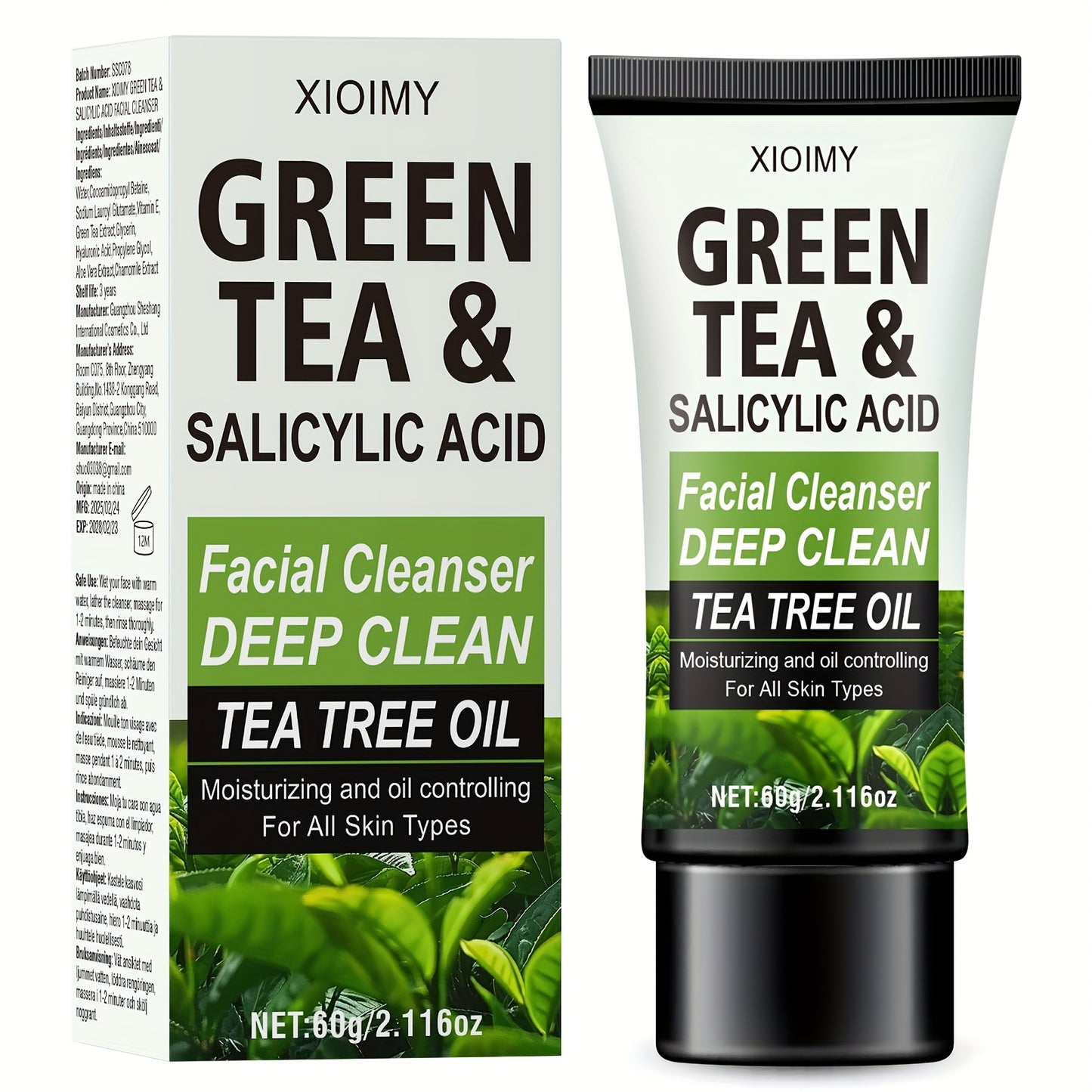 XIOIMY Green Tea & Salicylic Acid Facial Cleanser - 60g