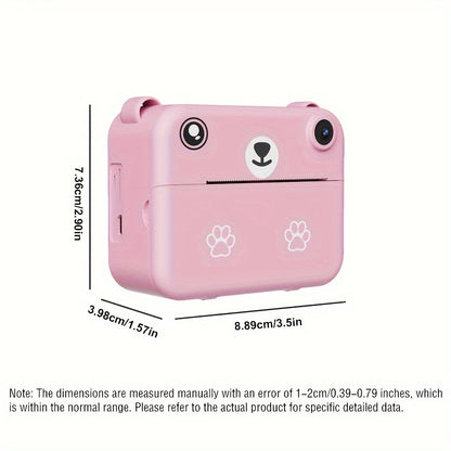 Mini Thermal Portable Instant Printing Camera for Kids, 3/5/10S Delayed Photography with USB Charger 1500mAh Battery And Three Rolls Printing Paper