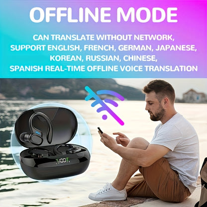 [144 Real Time Translation Earphones] New 144 Translation Earphones: Real Time Translation Headphones, Suitable for Travel, Business, And Work