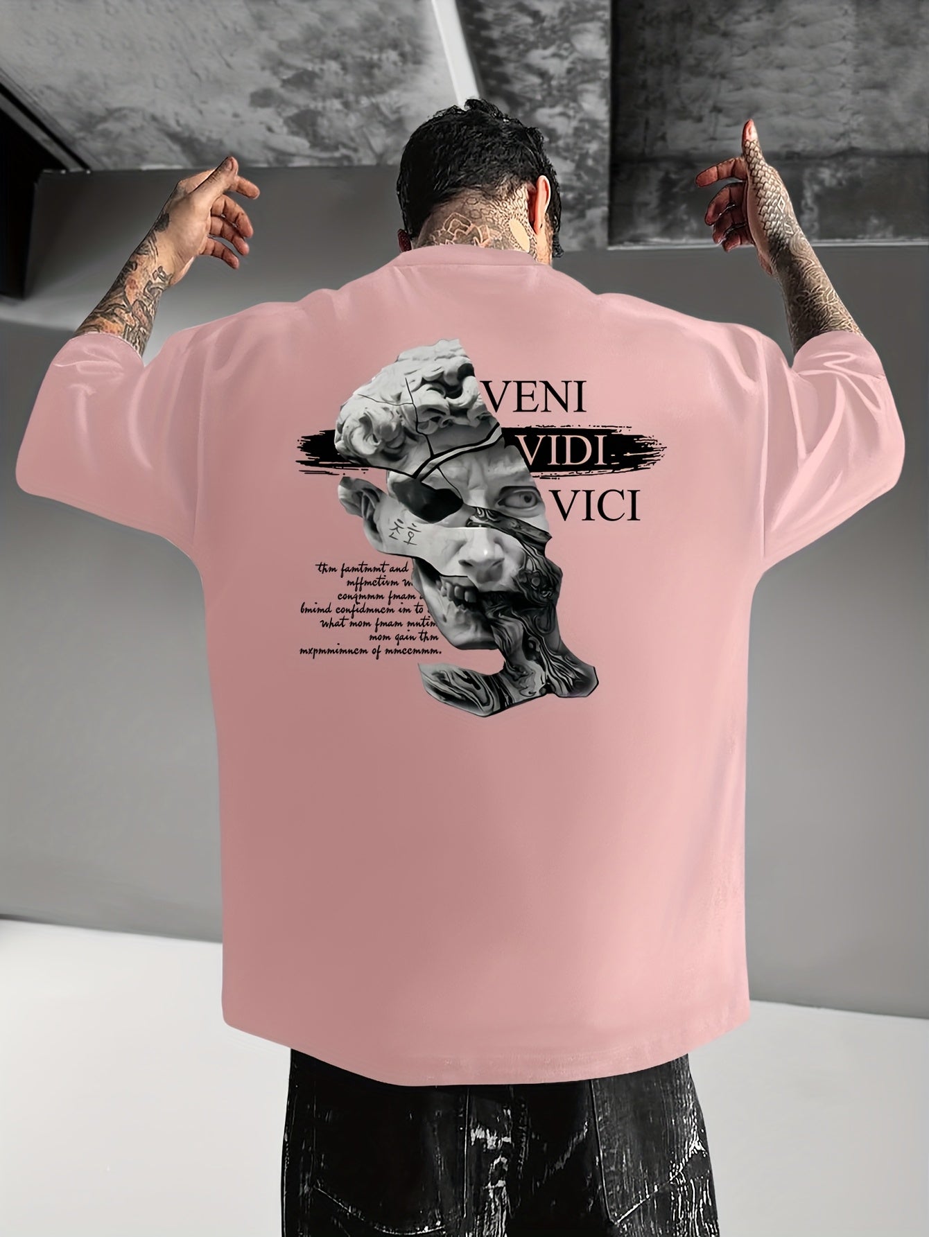 Men'S Casual Crew Neck T-Shirt, Loose Fit, Graphic Print, Polyester, Short Sleeve, Summer Streetwear Tee, Daily Tshirt | Bold Streetwear | Graphic Print Tee