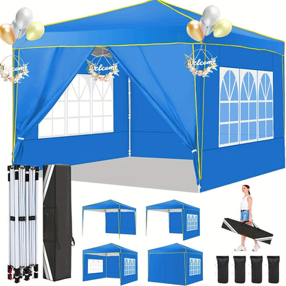 3x6m/3.05x3.05m Pop-up Tent With 6 Removable Side Walls Or 4 Removable Side Walls, With/without Sandbags, Style Optional, Suitable For Party Weddings, Garden Pavilion For Beach Wedding Camping Instant Awning, Upgraded Roof, W