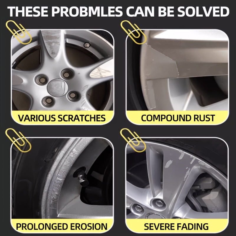 Zhenghu Hub Wheel Refinisher - 30g, Rust, Scratch & Fading Remover for Car Wheels, Acid Rain Corrosion Protection, Ideal for Aluminum & Steel Wheels, Aluminum Wheel Refinisher|Professional Wheel Care|Durable Protective Coatin