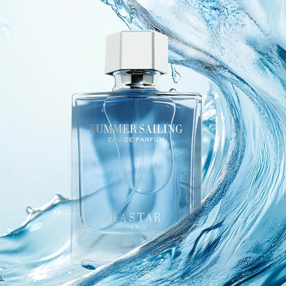 LASTAR Summer Sailing Eau de Parfum - Aquatic Floral Scent with Citrus, Sea Water & Cedarwood, Long-Lasting Fresh Perfume for Women & Men, Travel & Commute, Gift Box Packaging, Commute Fragrance, Sleek Bottle Design, Durable