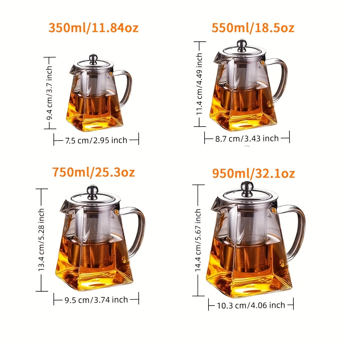 1pc Thick High-Temperature Resistant Glass Teapot with Stainless Steel Filter, Large Capacity for Herbal Tea, Black Tea, and Flower Tea - Ideal for Home Use, No Electricity Required, Home Tea Brewing | Elegant Teapot Design |
