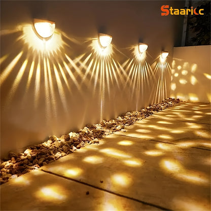 Staaricc 2/4/6pcs Solar fence lights, solar deck lights, solar wall lights, solar wall-mounted lights, outdoor fence deck garden garage ladder lighting