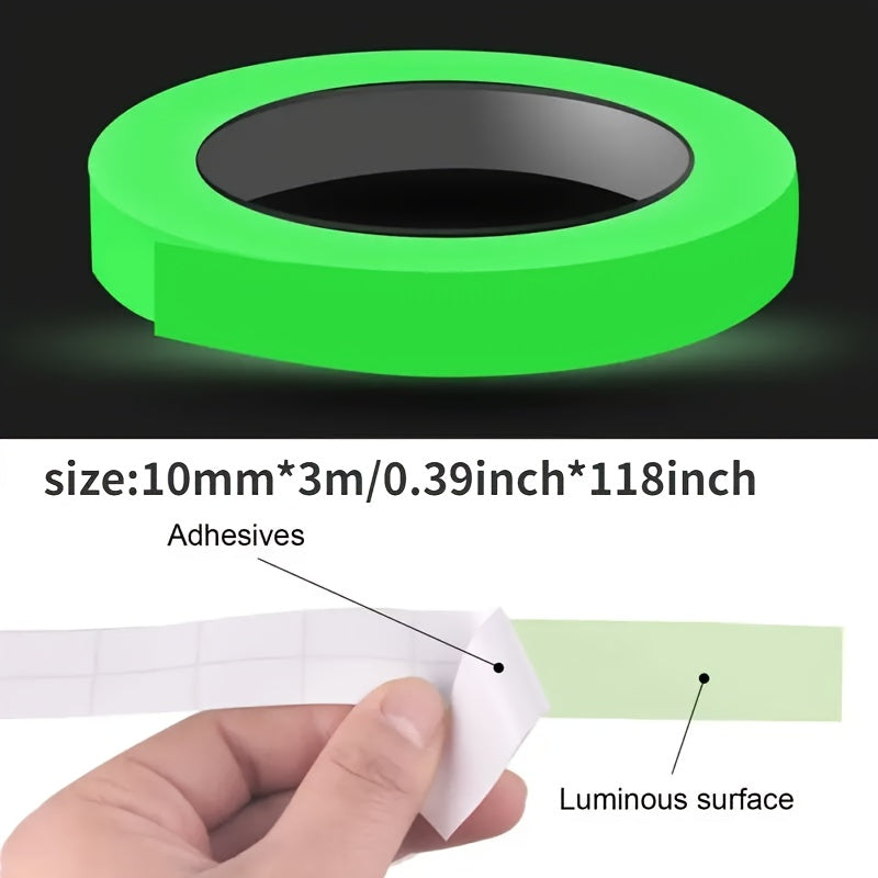 One Roll of Glow-In-The-Dark Tape, Adhesive Tape for Night Visibility, Safety Warning Tape for Security, And Home Decor.