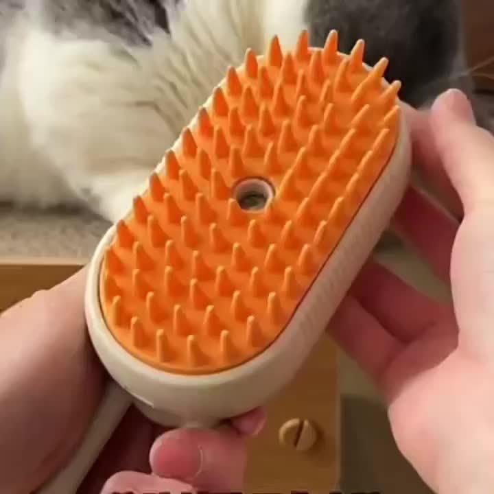 Steamy Cat Brush, 3 In 1 Cat Steamy Brush