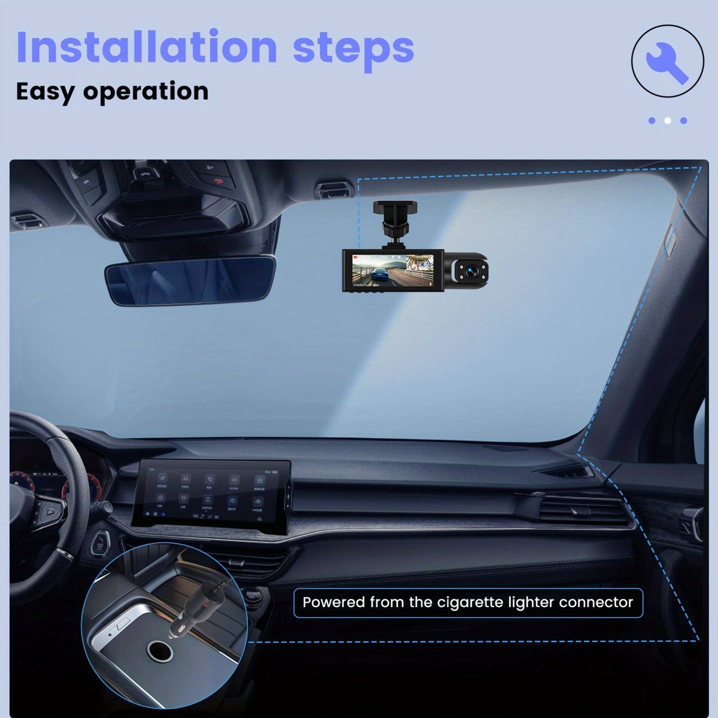 Podofo 2025 Latest 1080P Dual Dash Cam for Cars - Front & Inside Camera with 32GB Card, 8.03cm IPS Screen, IR Night Vision, 170° Wide Angle, Loop Recording, G-Sensor, Motion Detection, 24H Parking Mode - Perfect New Car, Hol