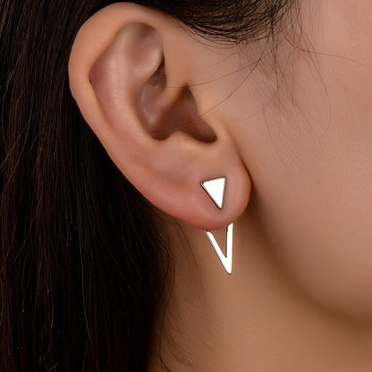 1 Pair Chic Minimalist Triangle Design Earrings - Versatile & Trendy, Alloy with Iron Posts, Perfect for Casual Attire