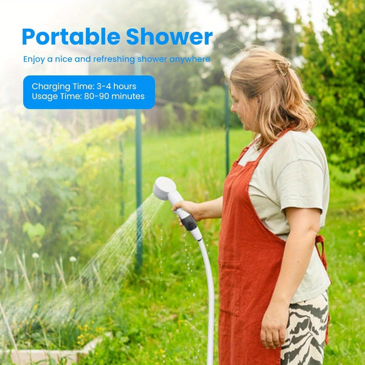 Upgraded Electric Shower Pump with Intelligent Digital Display - USB-Powered Portable Camping Shower, Heavy-Duty Electric Cleaning Pump with Multiple Spray Modes & Fast Pumping for RV, Boat, Outdoor, Travel - Compact Cleaning
