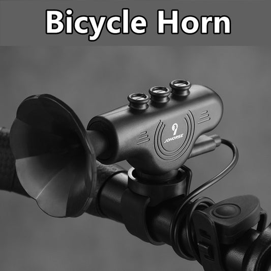 Black ABS Bicycle Horn Bell - Loud Electric Car Horn with Decorative Riding Ring for Motorcycle & Bicycle Handlebars, Enhances Safety & Style, Bike Accessories