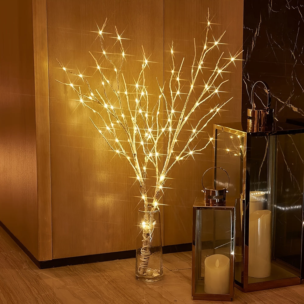 Illuminated birch branch decorative light, simulated artificial branches, battery powered, suitable for indoor and outdoor Christmas, weddings, parties, Valentine's Day, home decoration lights, etc