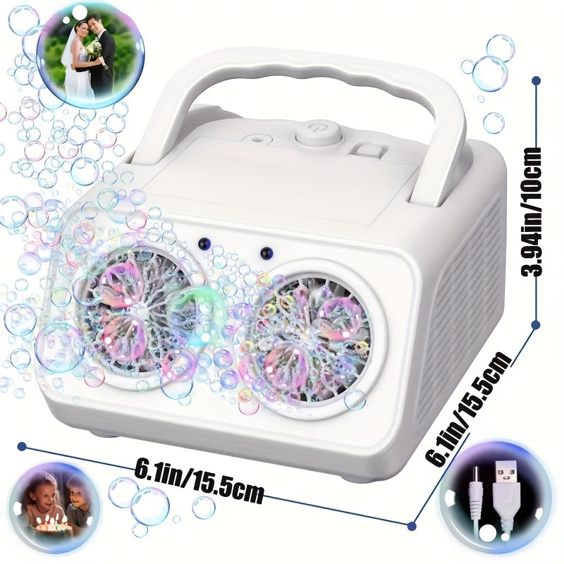 Ultimate Bubble Blaster - 20K+ Bubbles/Min, Dual Fan Portable Outdoor Toy with USB or Battery Power, Perfect for Parties & Christmas Gifts (Bubble Solution & Batteries Not Included)