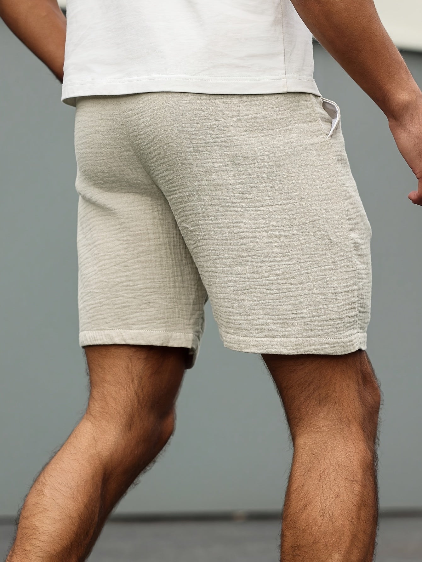 Men's Summer Cotton Casual Shorts with Elastic Waistband