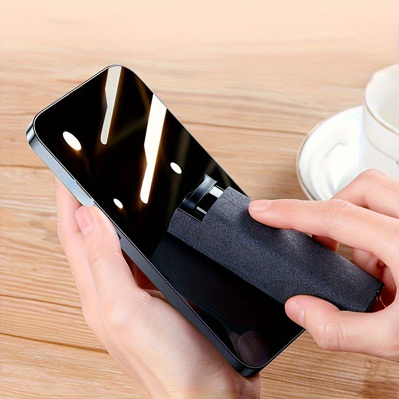 2in 1 Ultrafine Fiber Spray Bottle with Spray Nozzle & Cleaning Cloth - Durable Gray Design for Phone, Computer, Glasses, and More - Perfect for Home, Dorm, or School Use (Empty Bottle Only)