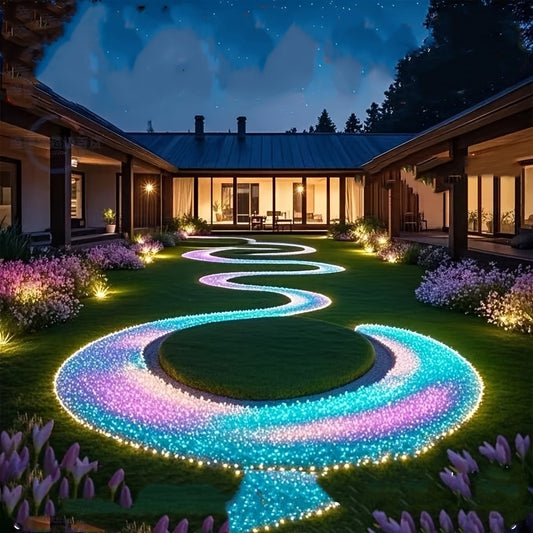 1200pcs Vibrant Luminous Pebbles - Colorful Decorative Stones for Garden, Walkways & Aquariums, Plastic Resin Glow-in-the-Dark Rocks for Outdoor Landscaping and Potted Plants, Walkway Lighting | Illuminated Stones | Colorful